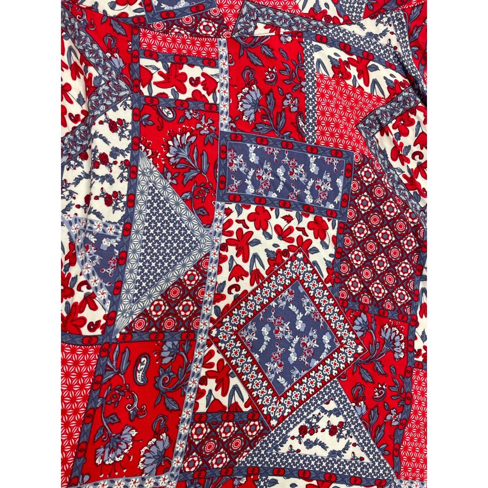 Multiples Patchwork A-Line Flared Maxi Skirt Size… - image 3